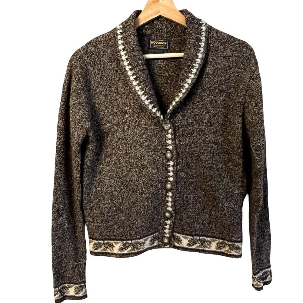 Vintage Woolrich Womens Embroidered Cardigan Size S Cottage Nordic Cabincore